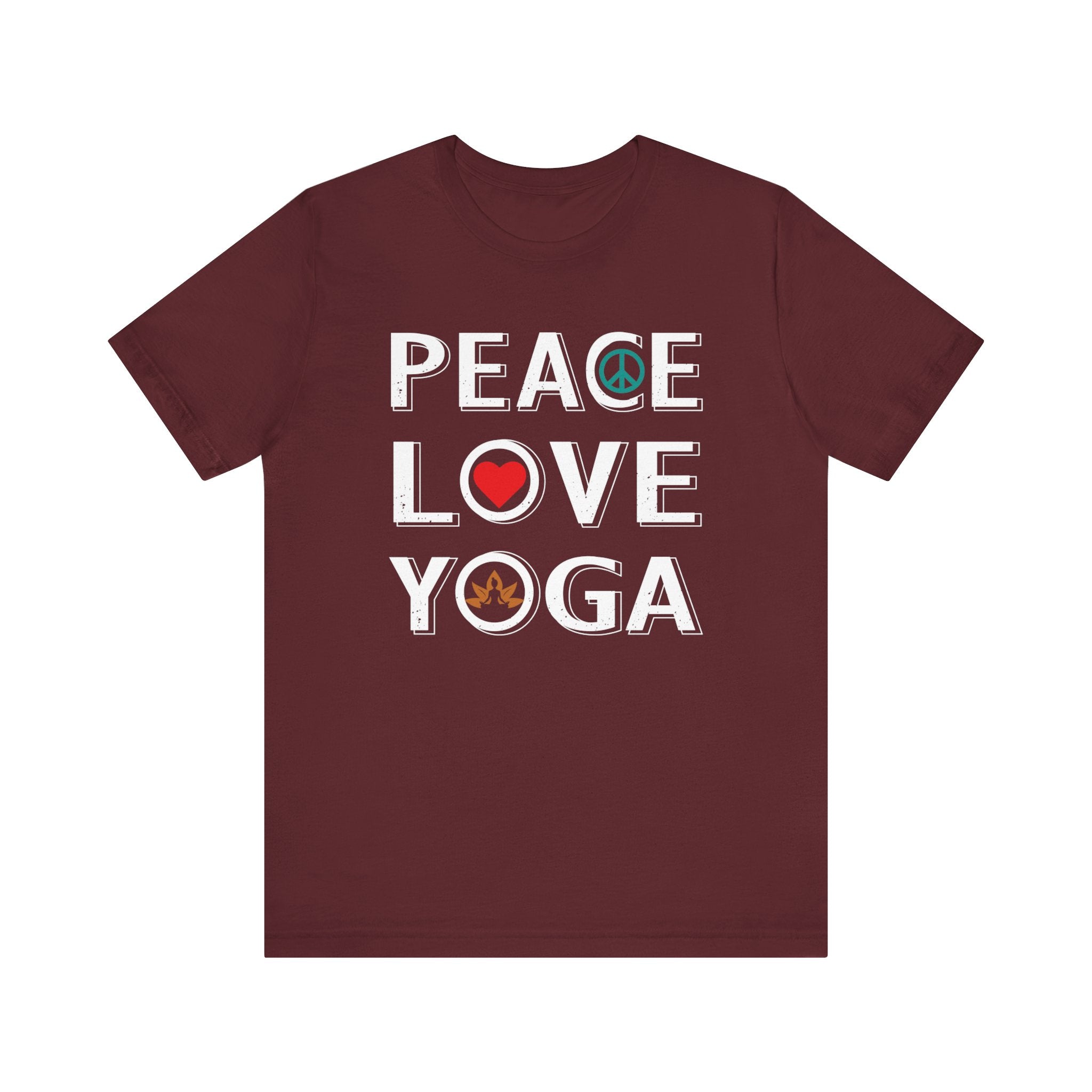 Peace Love Yoga T-shirt, Yoga Tshirt, Meditation Shirt, Peace Unisex Shirt, Crewneck Shirt, Short Sleeve Tee, Gift for Him, Gift for Her