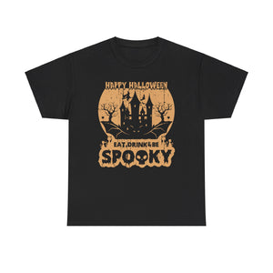 Happy Halloween Eat, Drink & Be Spooky T-Shirt - Festive Costume Tee