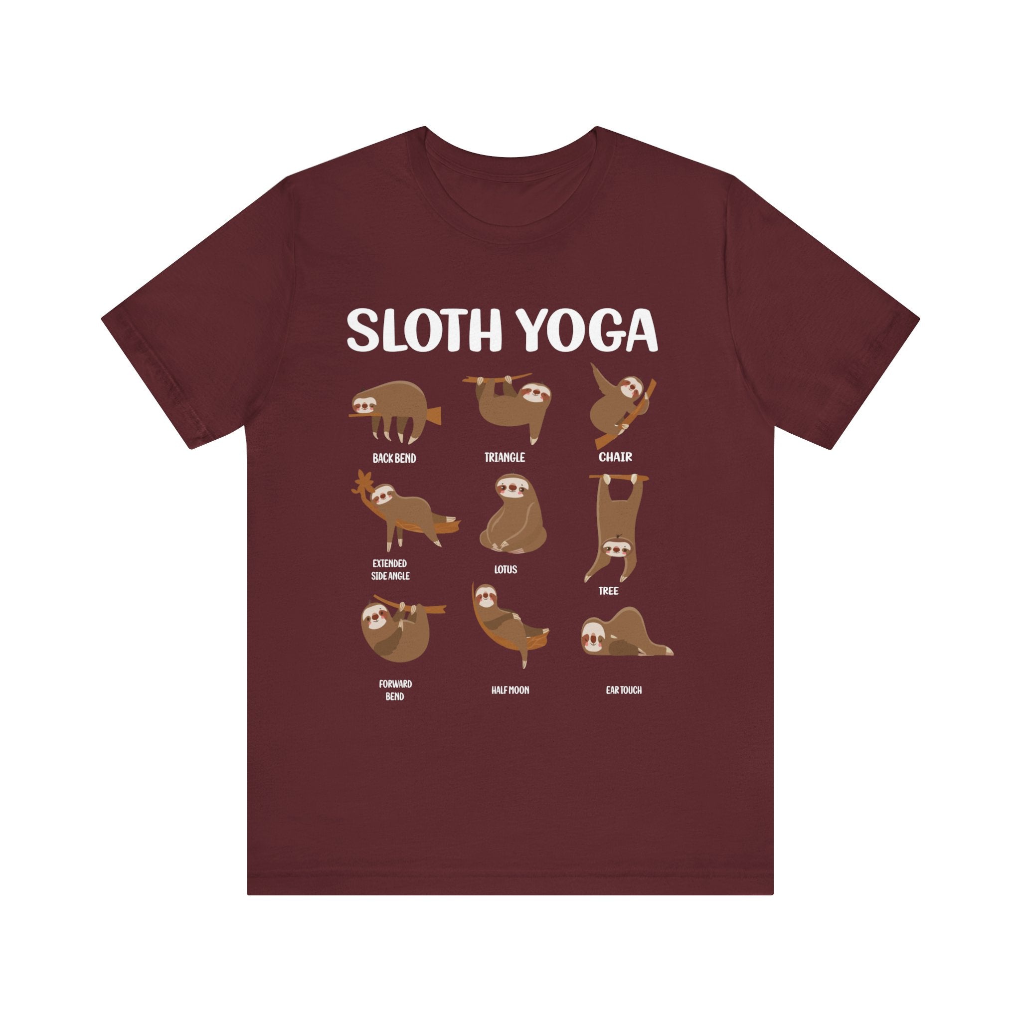 Sloth Yoga T-shirt, Yoga Tshirt, Sloth Lover Shirt, Animal Unisex Shirt, Pet Crewneck Shirt, Short Sleeve Tee, Gift for Him, Gift for Her