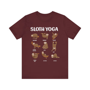 Sloth Yoga T-shirt, Yoga Tshirt, Sloth Lover Shirt, Animal Unisex Shirt, Pet Crewneck Shirt, Short Sleeve Tee, Gift for Him, Gift for Her