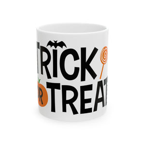 Spooky 'Trick or Treat' Halloween Mug | Festive Coffee Cup | Ceramic Mug 11oz | Halloween gift idea | Office Halloween