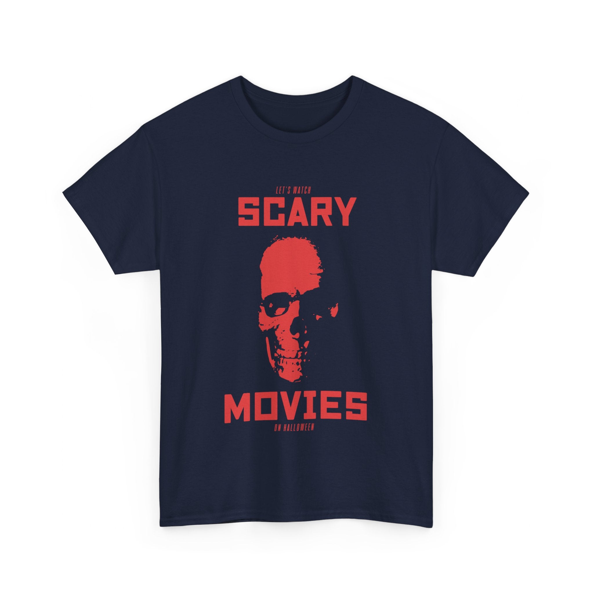 Let's Watch Scary Movies on Halloween T-Shirt - Spooky Film Night Tee - Haunted Movie Marathon Shirt