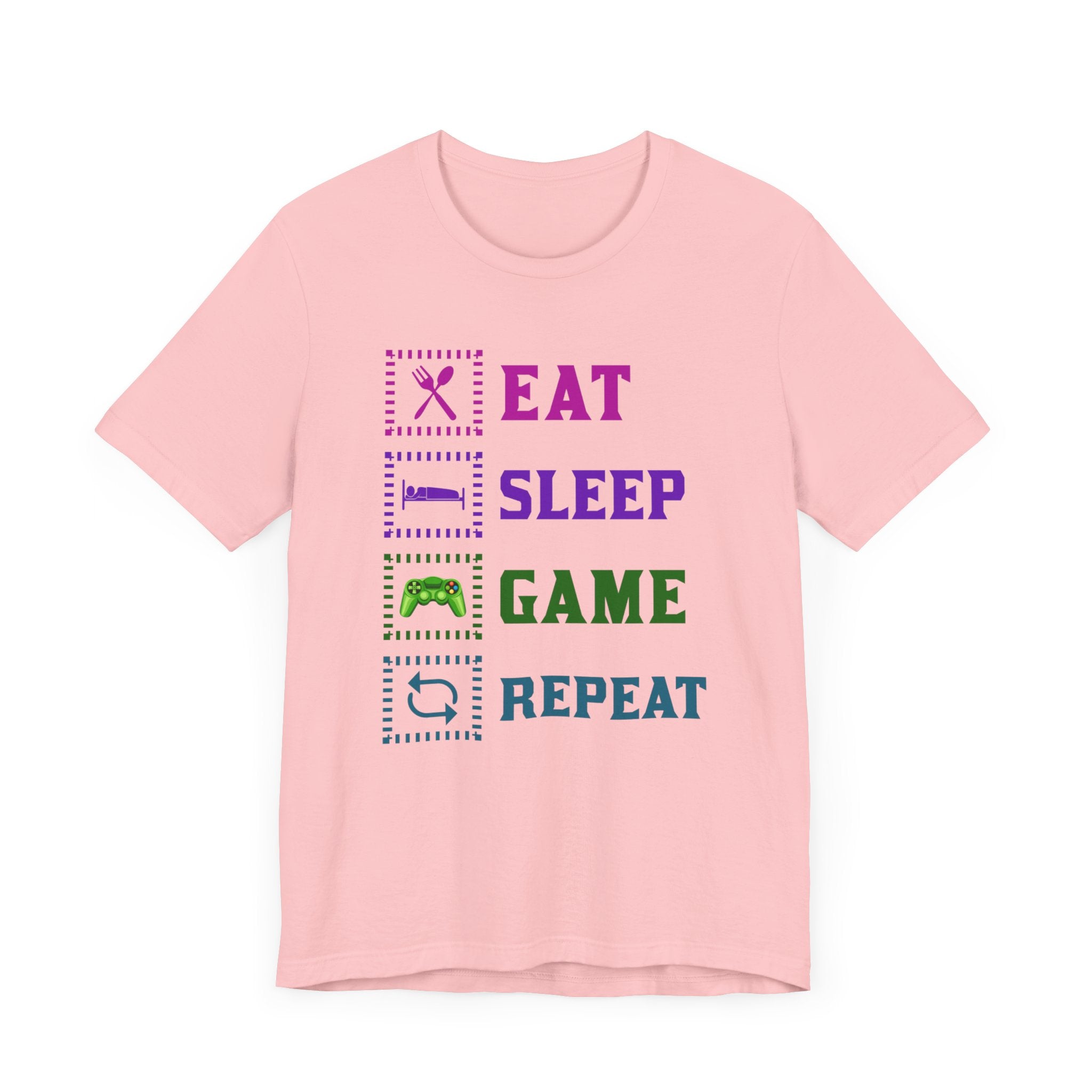 Eat Sleep Game Repeat T-shirt, Gaming Tshirt, Eat Sleep Shirt, Unisex Shirt, Crewneck Shirt, Short Sleeve Tee, Gift for Him, Gift for Her