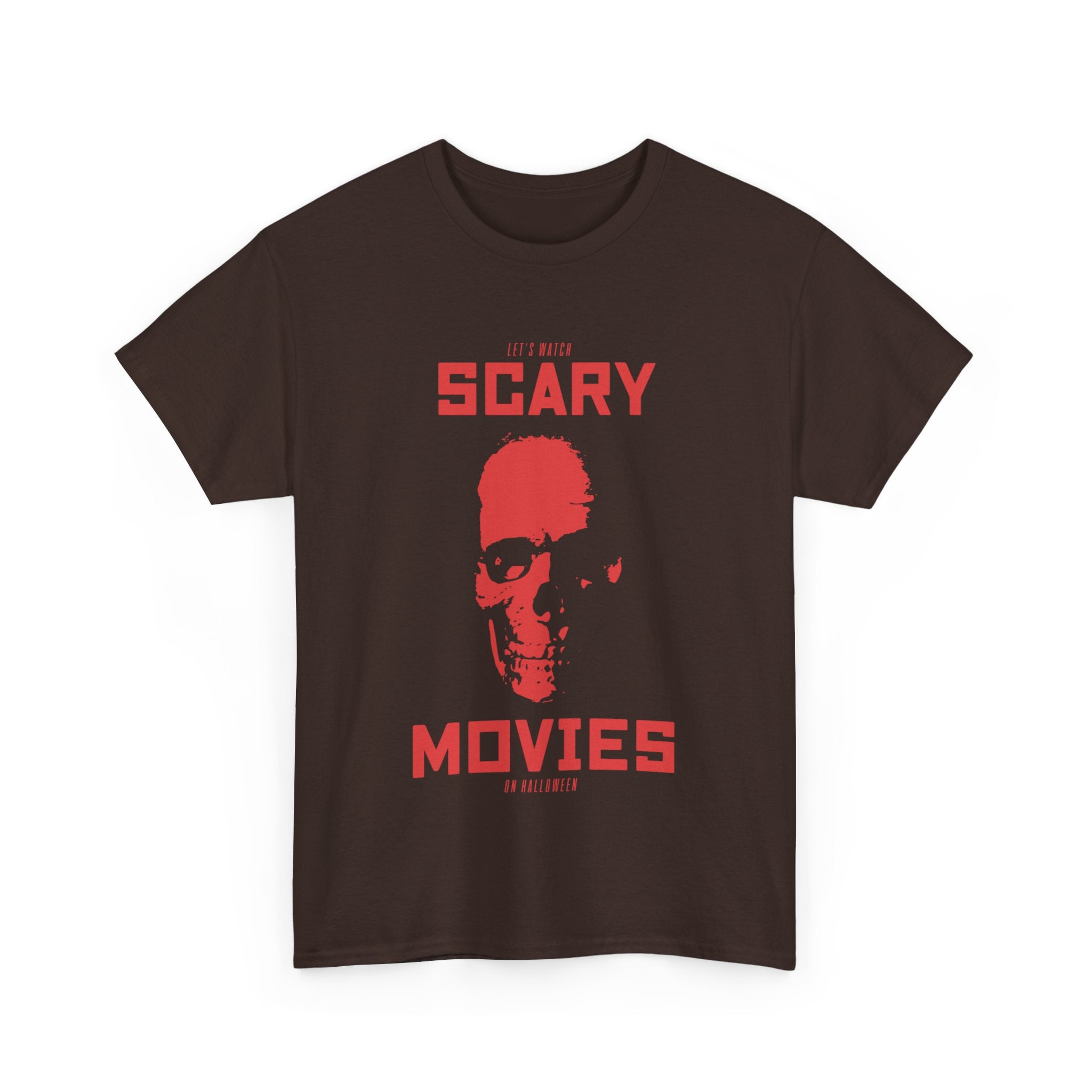 Let's Watch Scary Movies on Halloween T-Shirt - Spooky Film Night Tee - Haunted Movie Marathon Shirt