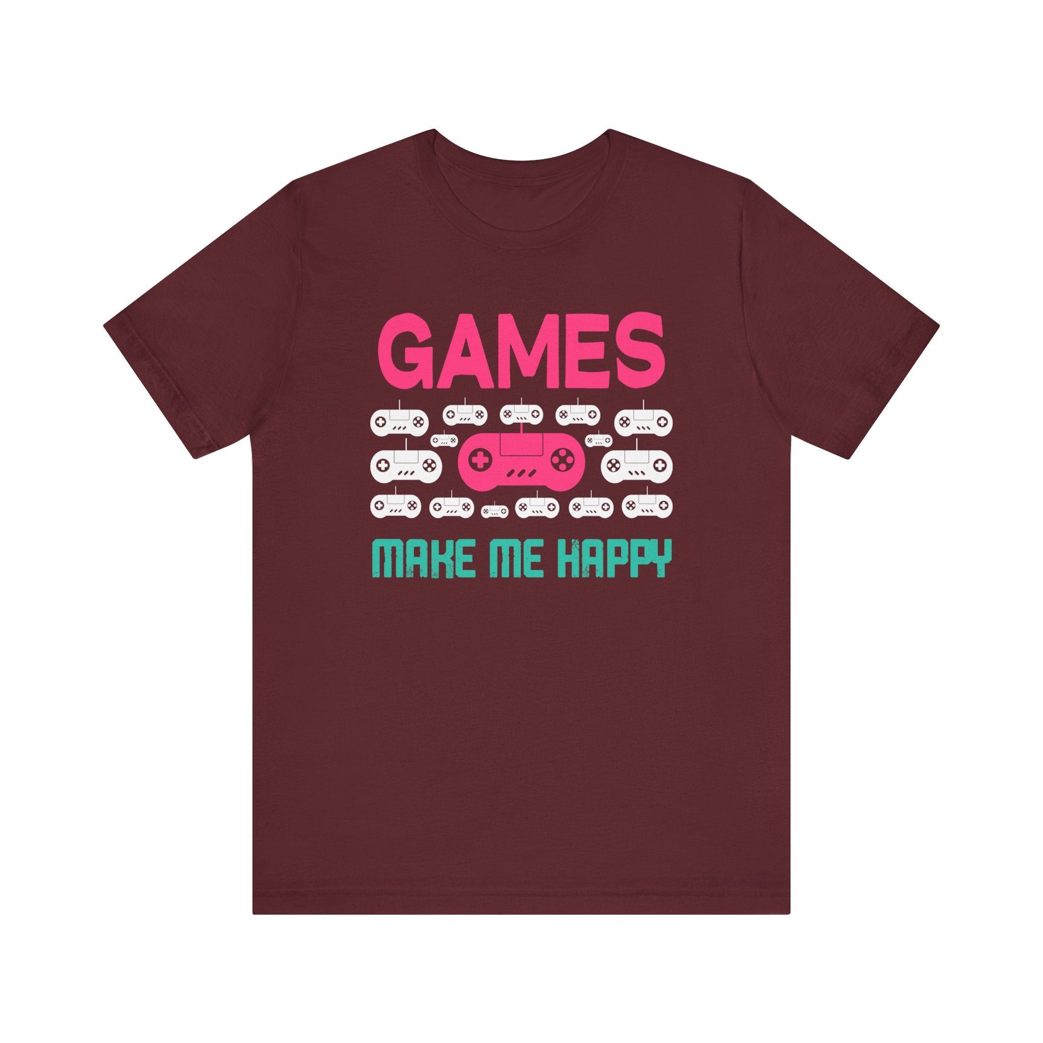 Games Make Me Happy T-shirt, Gamer Tshirt, Gameboy Shirt, Gaming Unisex Shirt, Crewneck Shirt, Short Sleeve Tee, Gift for Him, Gift for Her