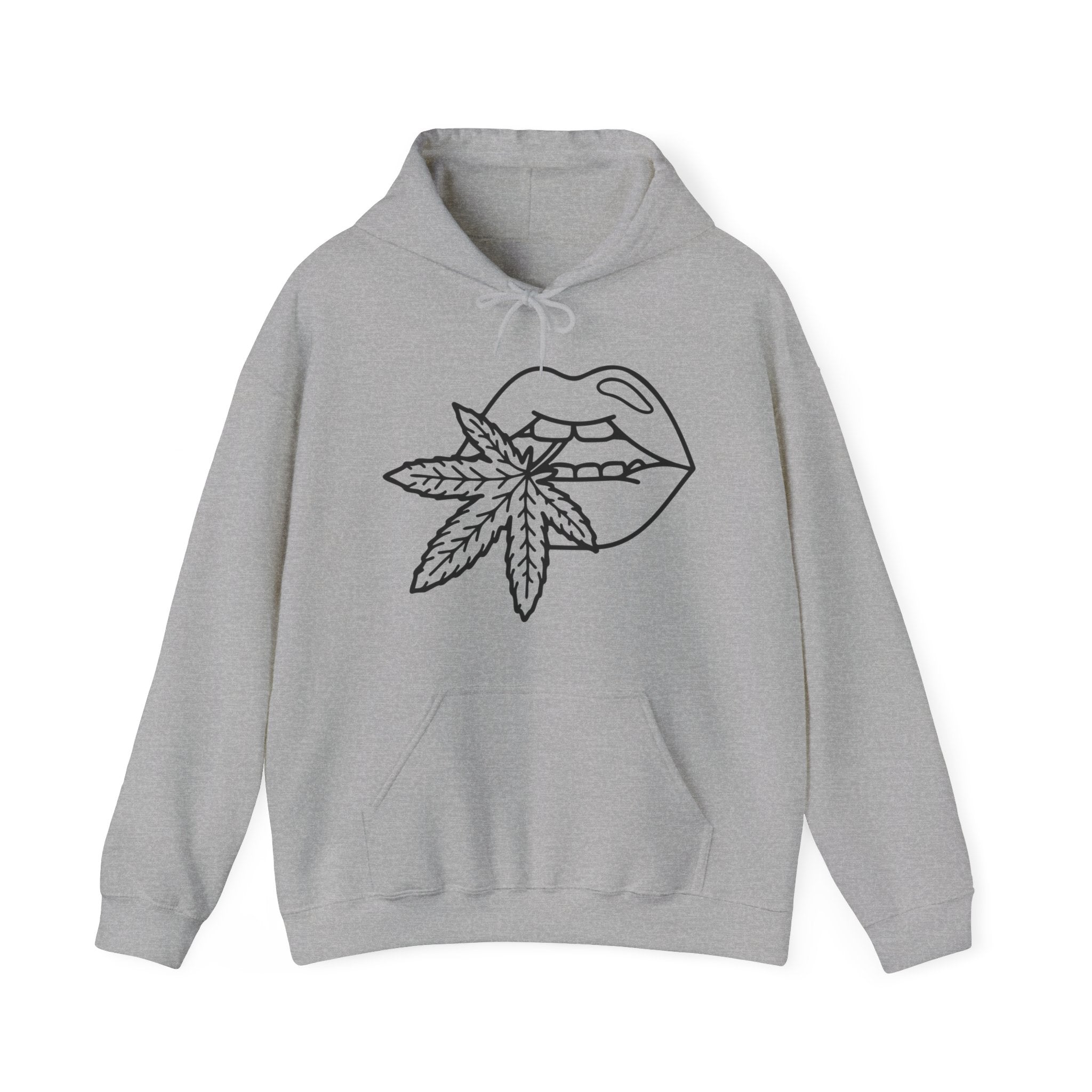 Lips and Leaf Fusion Hoodie - Stylish Nature Embrace