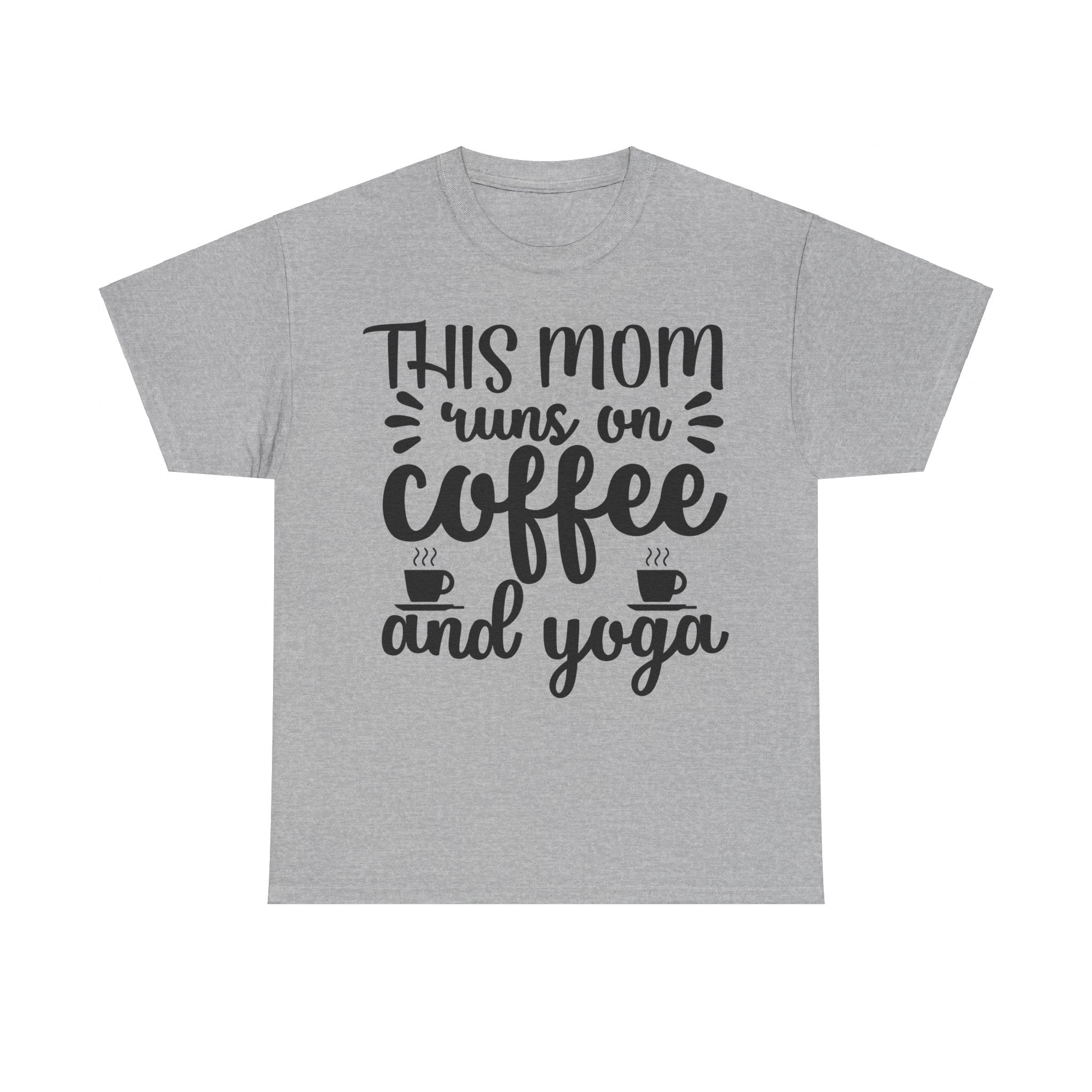 This Mom Runs on Coffee and Yoga T-Shirt | Funny Mom Tee | Yoga Lover Shirt | Mother's Day Gift