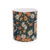 Whimsical Daisy Chain Ceramic Mug 11oz/15oz - Unique Floral Art Coffee Cup for Home & Living, Kitchen Decor