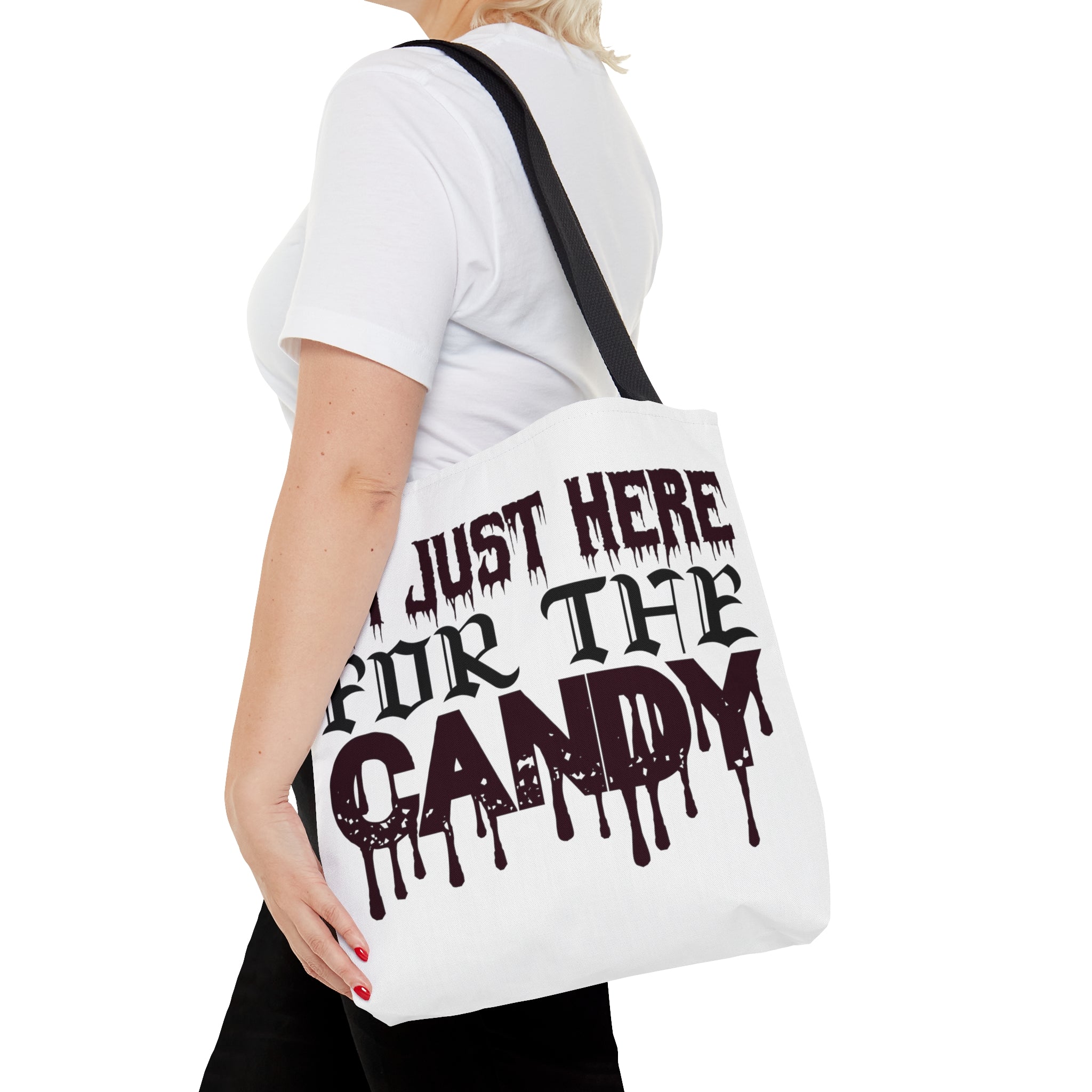 Halloween Candy Bag - 'I'm Just Here for the Candy' - Trick or Treat Tote Bag - Kids Halloween Treat Holder