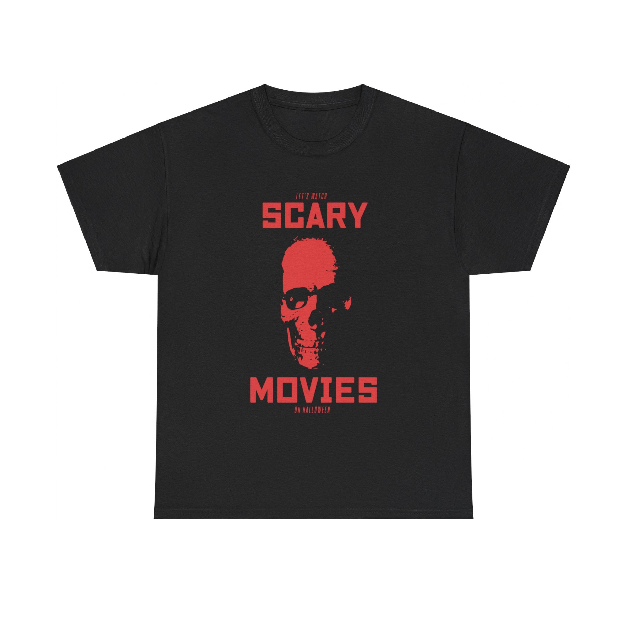 Let's Watch Scary Movies on Halloween T-Shirt - Spooky Film Night Tee - Haunted Movie Marathon Shirt