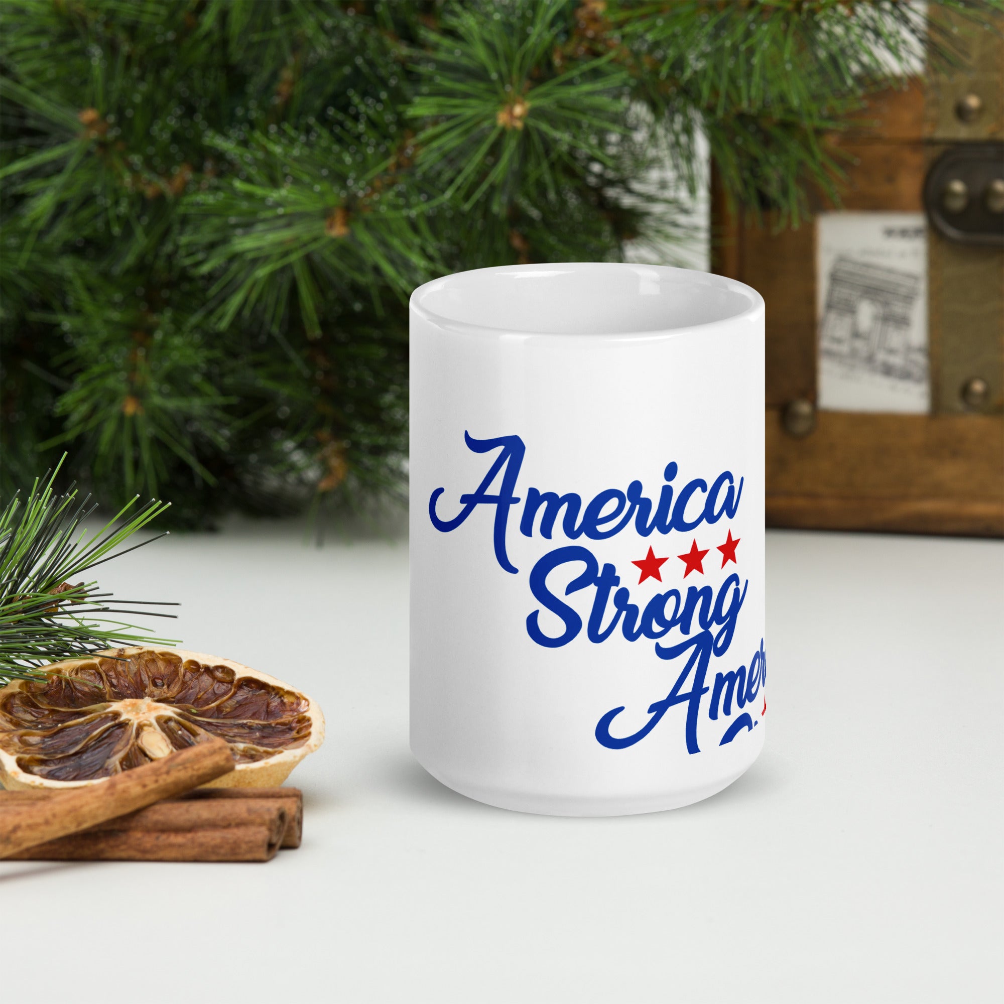 America Strong - White glossy mug