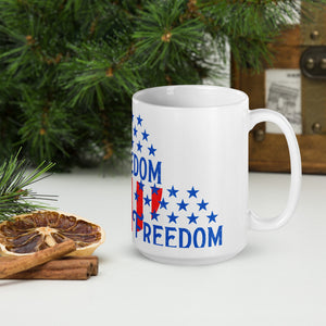 American Freedom White glossy mug