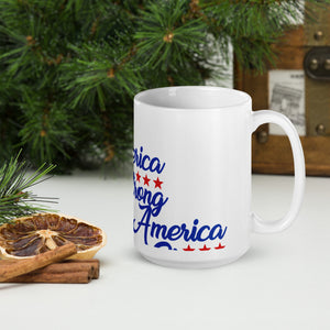 America Strong - White glossy mug