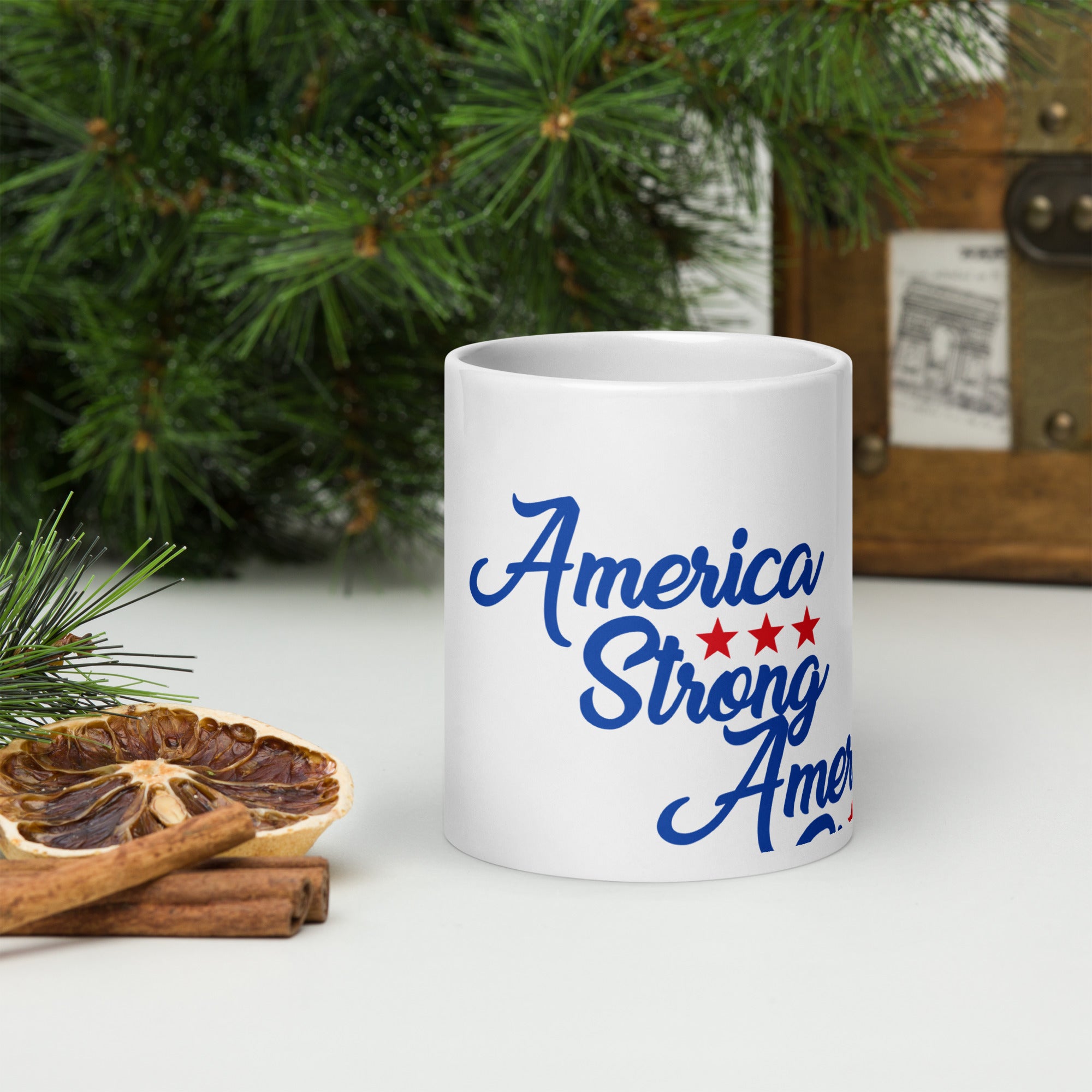 America Strong - White glossy mug