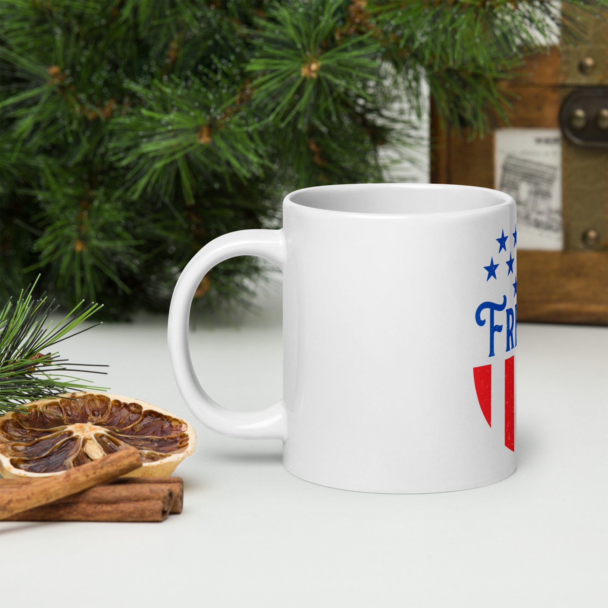 American Freedom White glossy mug